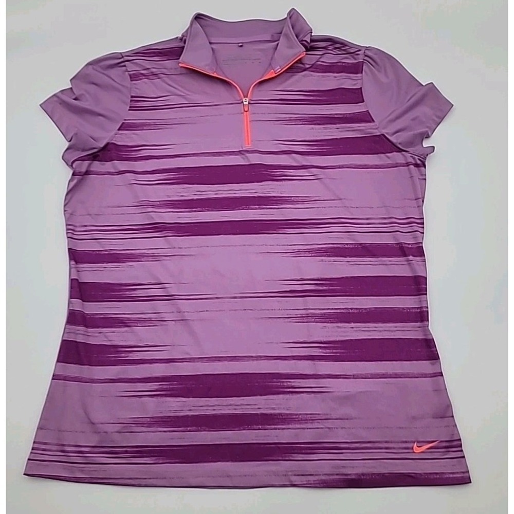 Nike Shirt Womens XL Dri Fit Golf Polo Short Sleeve Tour Performance Purple